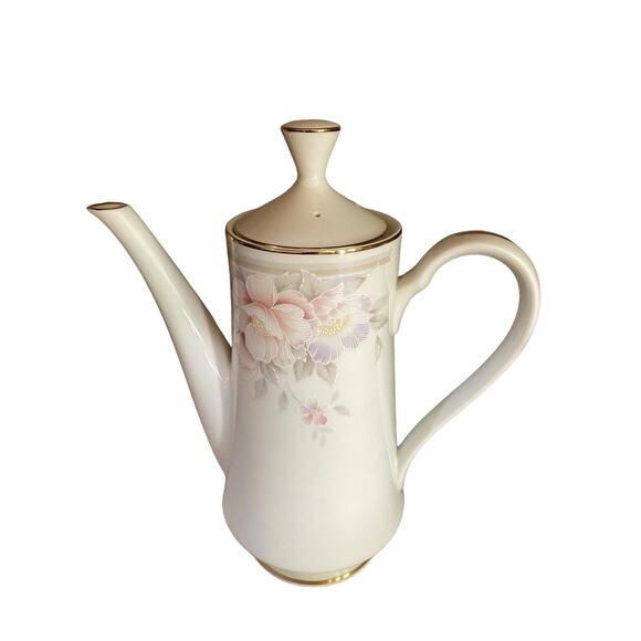 seizan fine china japan Tea Pot Rose Gold Trim 11 In Beautiful Elegant - Picture 1 of 12